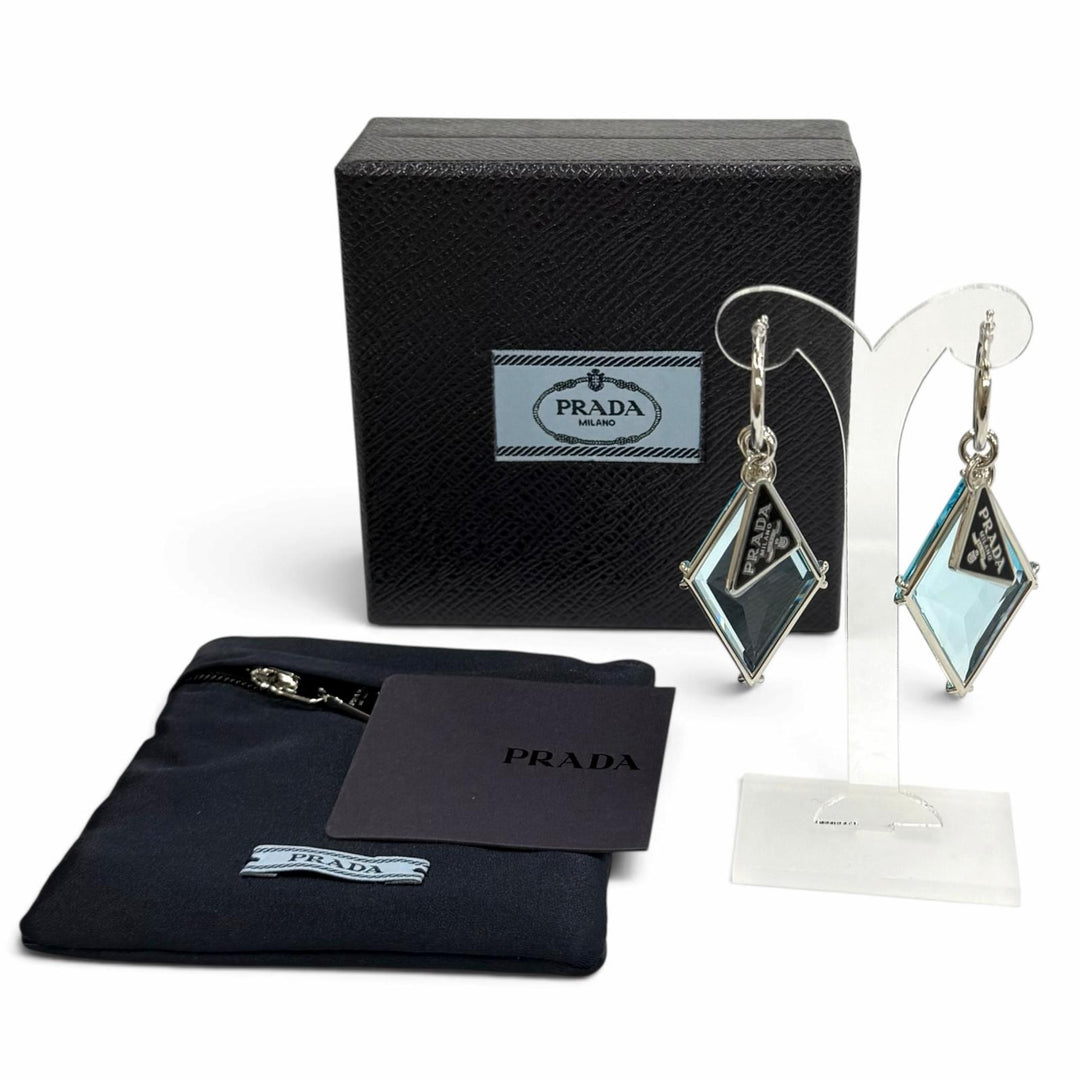 Excellent PRADA Pierce Bluegrass Triangle with logo blue Women
