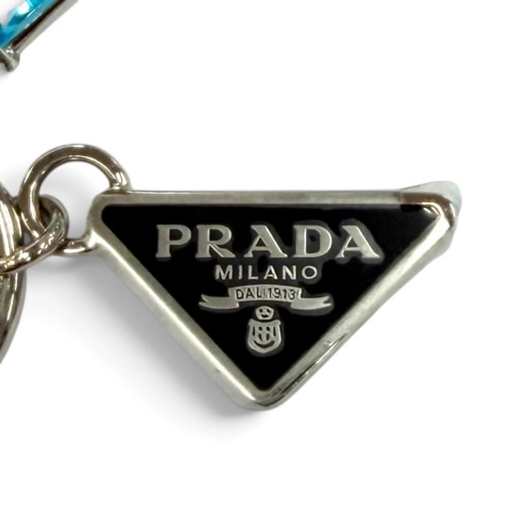 Excellent PRADA Pierce Bluegrass Triangle with logo blue Women