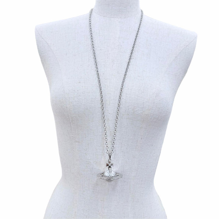 Great Vivienne Westwood Necklace Orb Small Howlite Necklace Silver ー Women