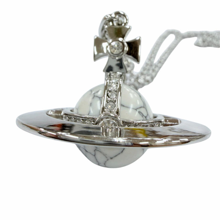 Great Vivienne Westwood Necklace Orb Small Howlite Necklace Silver ー Women