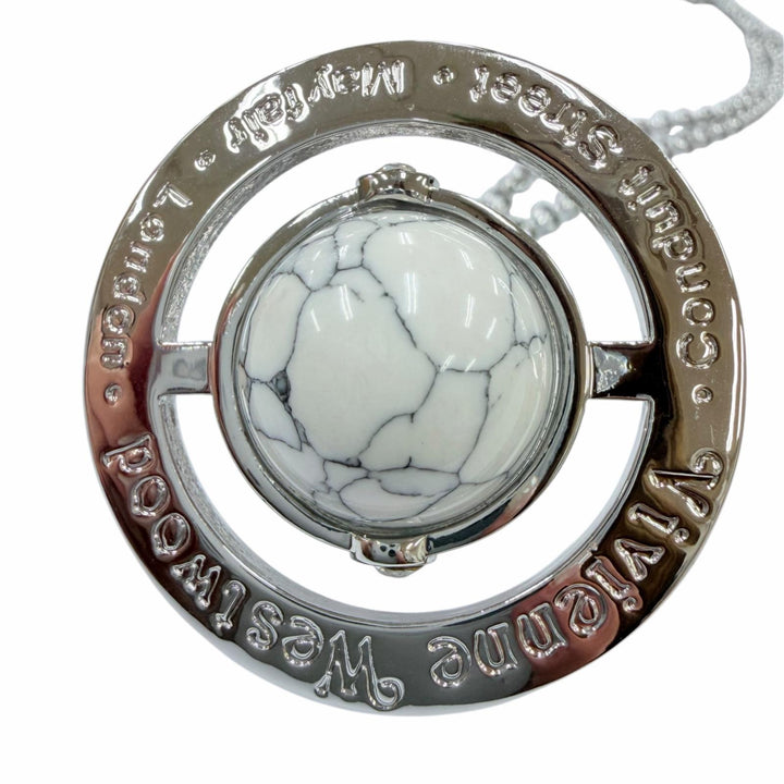 Great Vivienne Westwood Necklace Orb Small Howlite Necklace Silver ー Women