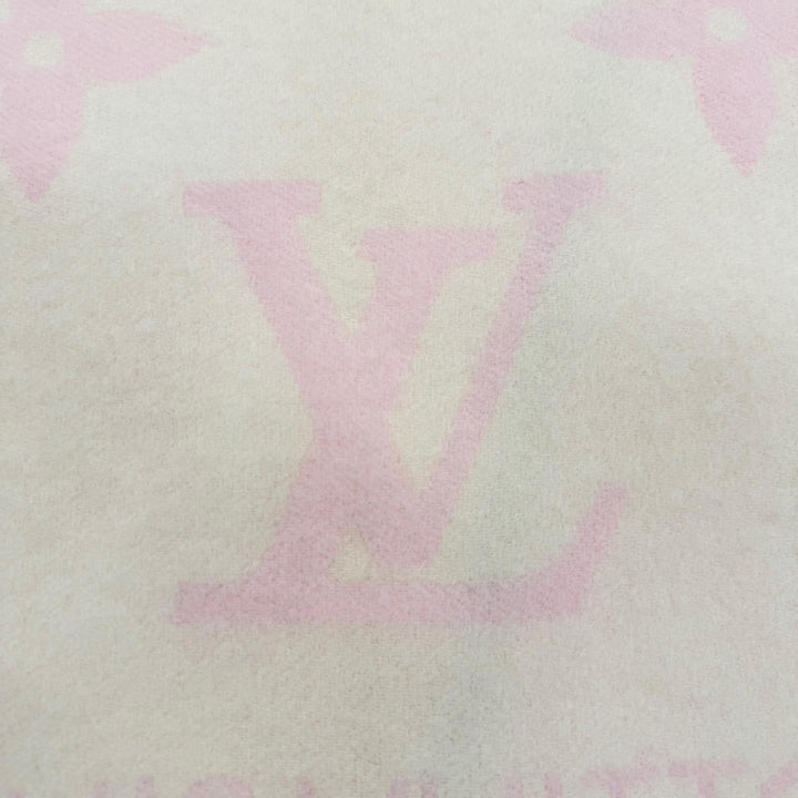 Great LOUIS VUITTON Scarf Reykjavik Monogram Giant with Fringe cashmere M90894