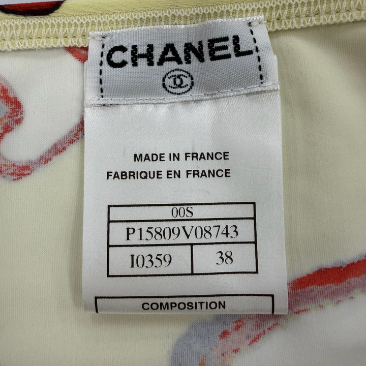 Pristine CHANEL COCO Mark Maillon Face Print Swimsuit 3-Piece Set 38 00S P15809