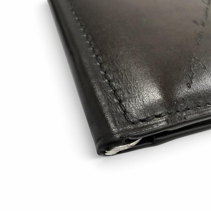 Pristine BERLUTI Money clip Figure Coin Flap Compact Nero Grigio leather mens