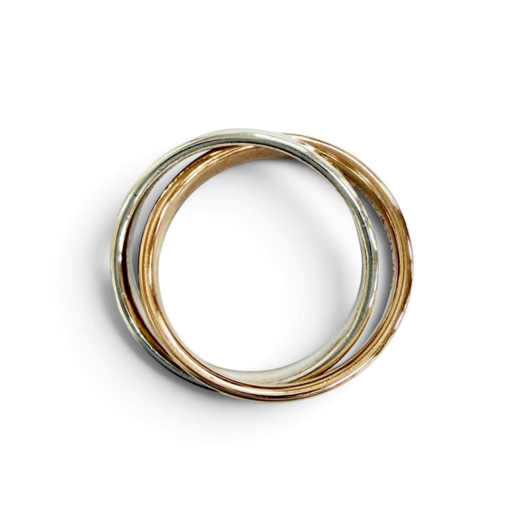 Great TIFFANY&Co. 1837 Interlocking Circle Ring 2 stations Silver 925 750 PG