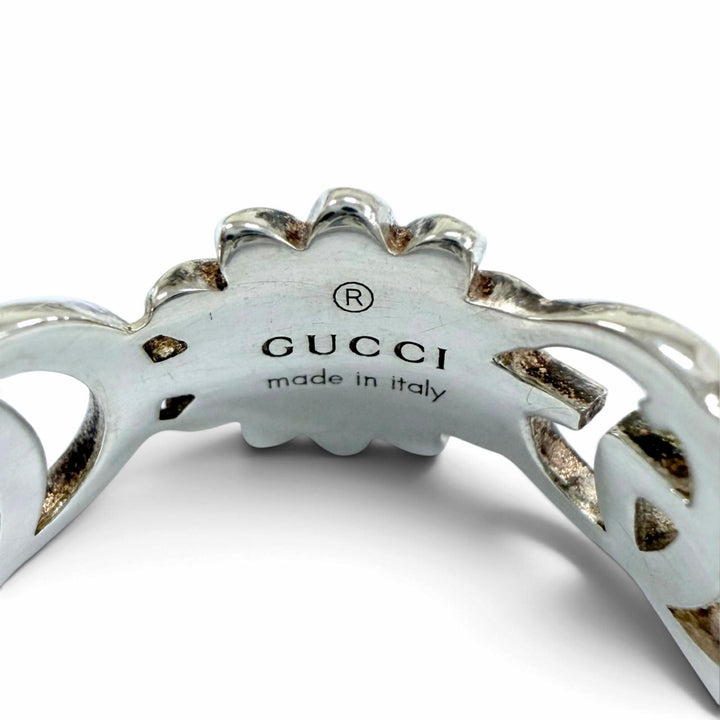 Excellent GUCCI Ring ring Double G flower Silver AG925 Women 16 527394