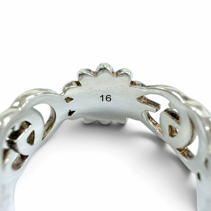 Excellent GUCCI Ring ring Double G flower Silver AG925 Women 16 527394