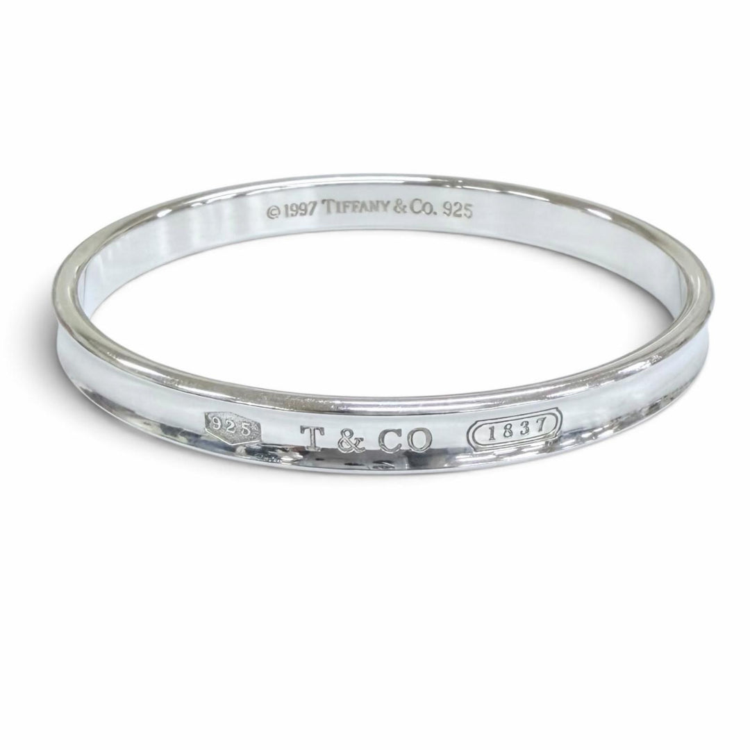 Great TIFFANY&Co. Bangle Narrow Bangle Silver 925 Women