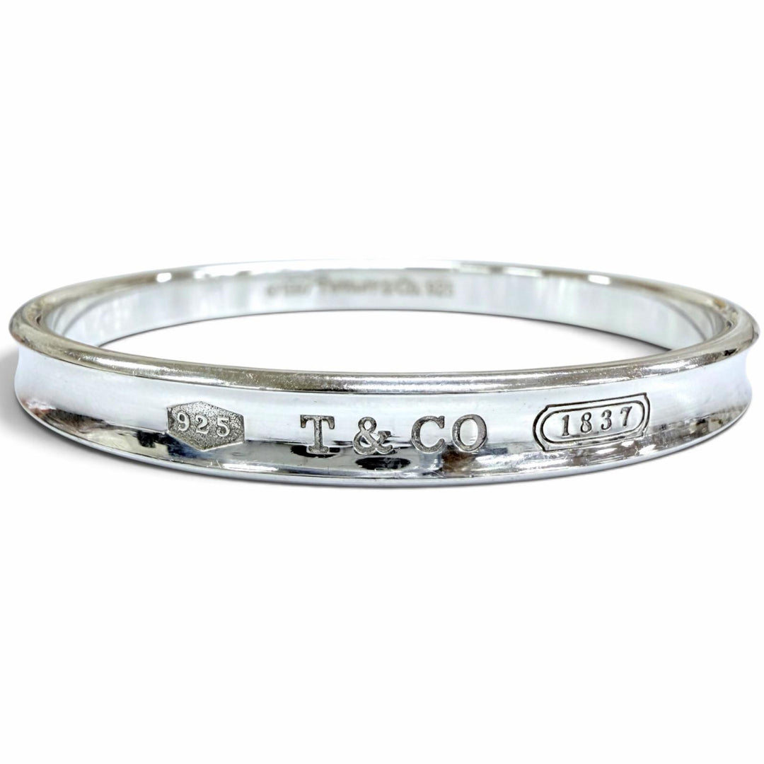 Great TIFFANY&Co. Bangle Narrow Bangle Silver 925 Women