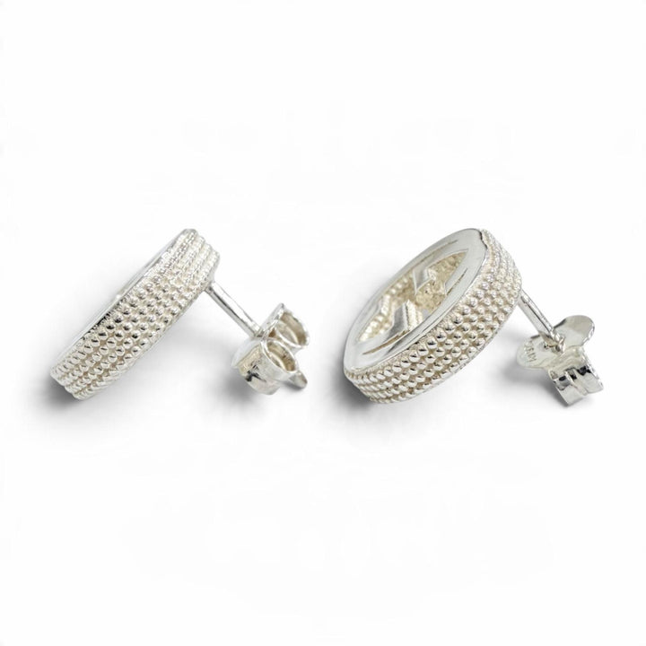 Great GUCCI Pierce Interlocking G Stud Earrings (Pair) Silver AG925 Women 479227