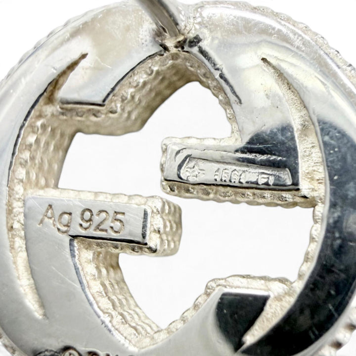 Great GUCCI Pierce Interlocking G Stud Earrings (Pair) Silver AG925 Women 479227