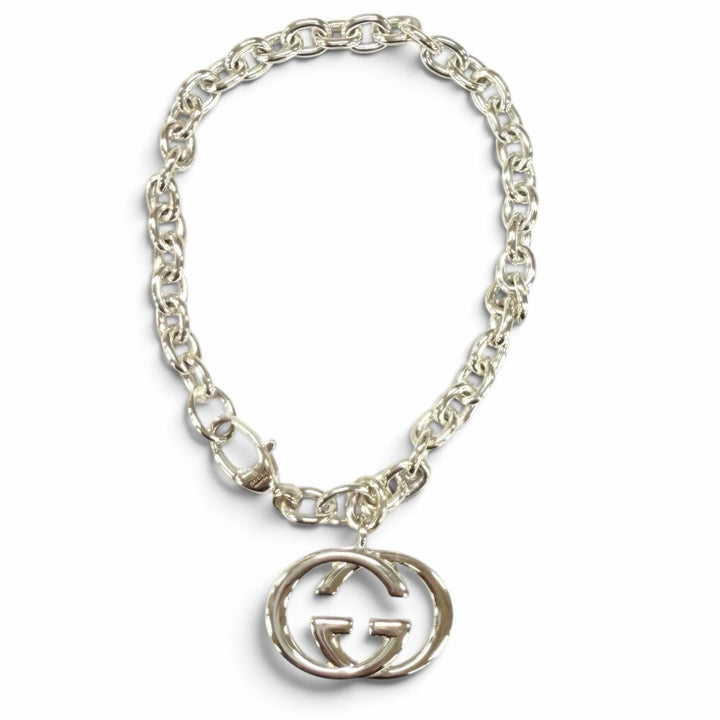 Excellent GUCCI bracelet Interlocking G Silver 925 Women 190501