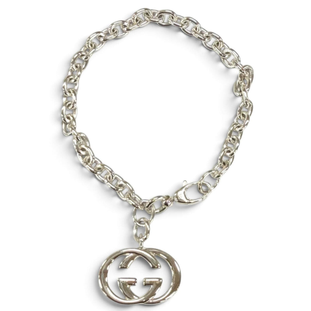 Excellent GUCCI bracelet Interlocking G Silver 925 Women 190501