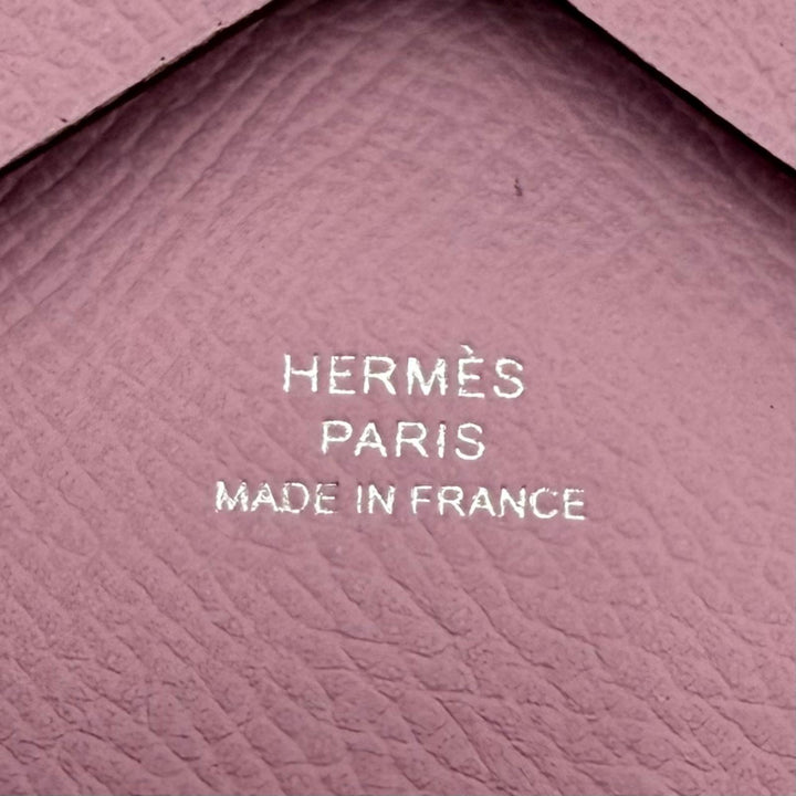 Pristine HERMES Coin case Calvi duo Serie Metal Epsom Leather Women