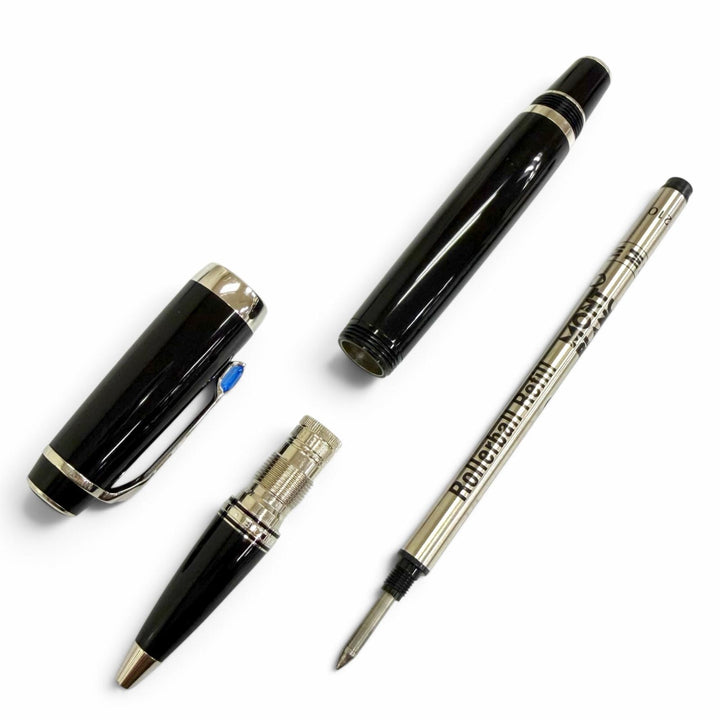 Great MONTBLANC Ballpoint pen BOHEME black Blue Gemstone mens