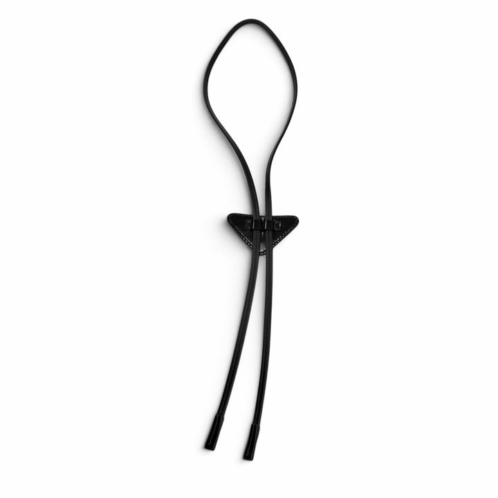 Great PRADA Necklace Triangle plate, triangular plate, bolo tie Patent leather