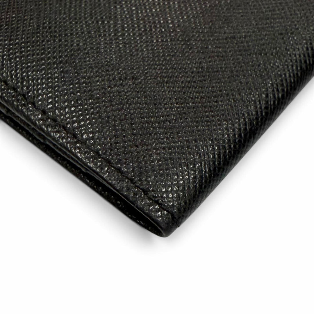 Great BURBERRY Purse Logo-embossed Nova Check Bifold Wallet black leather mens