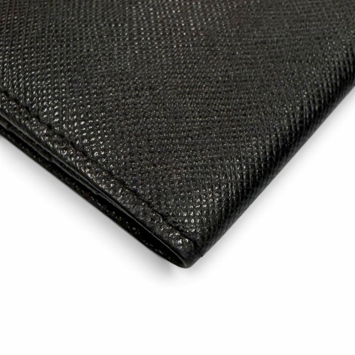 Great BURBERRY Purse Logo-embossed Nova Check Bifold Wallet black leather mens