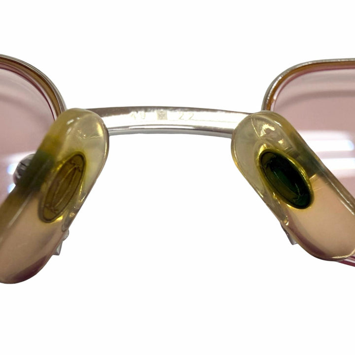 Very Good Cartier sunglasses Square Half Rim Silver mens
