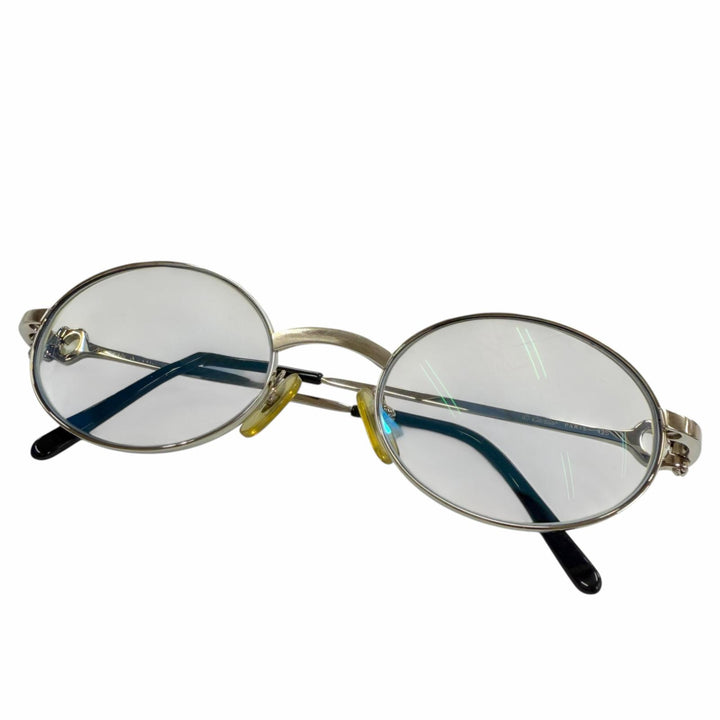 Very Good Cartier sunglasses 2C decor Oval Eyewear with Metal Logo Silver mens