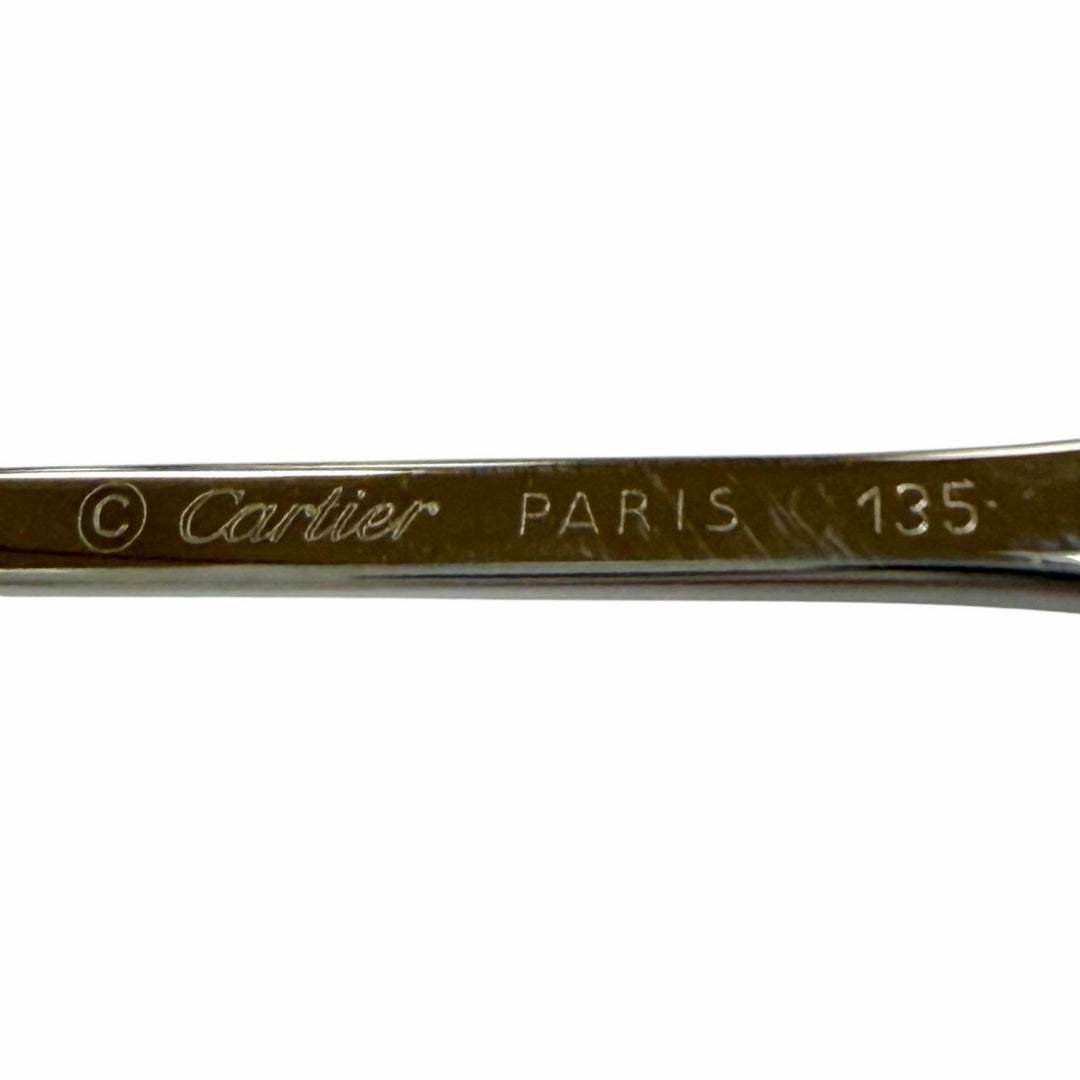 Very Good Cartier sunglasses 2C decor Oval Eyewear with Metal Logo Silver mens
