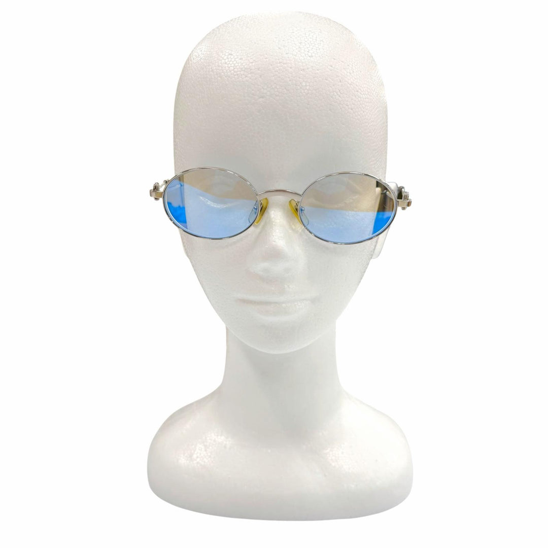 Very Good Cartier sunglasses 2C decor Oval Eyewear with Metal Logo Silver mens