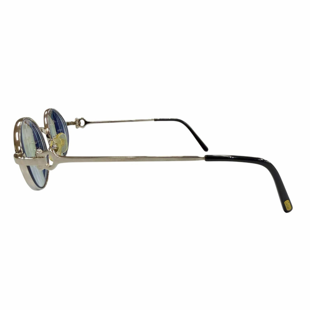 Very Good Cartier sunglasses 2C decor Oval Eyewear with Metal Logo Silver mens