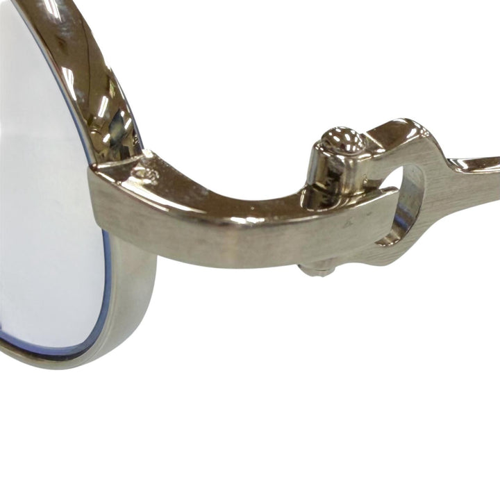 Very Good Cartier sunglasses 2C decor Oval Eyewear with Metal Logo Silver mens