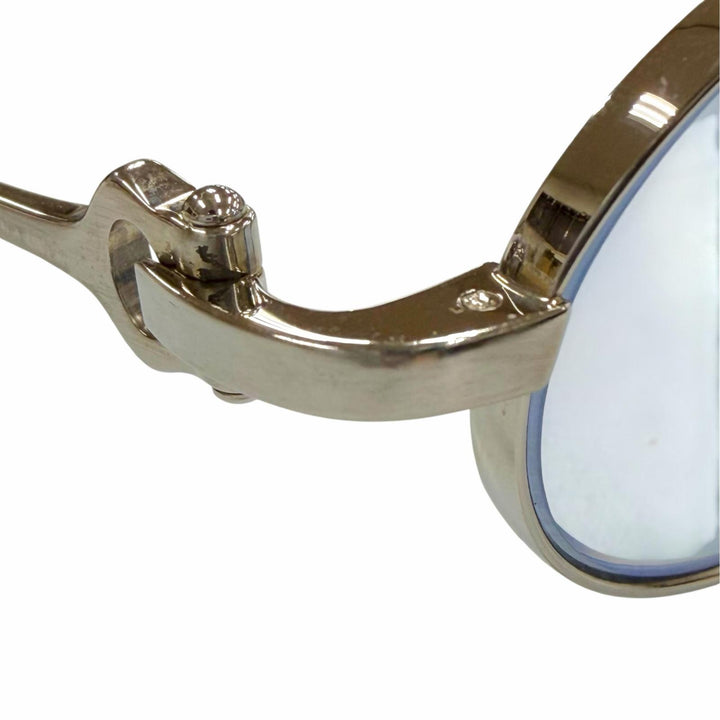Very Good Cartier sunglasses 2C decor Oval Eyewear with Metal Logo Silver mens