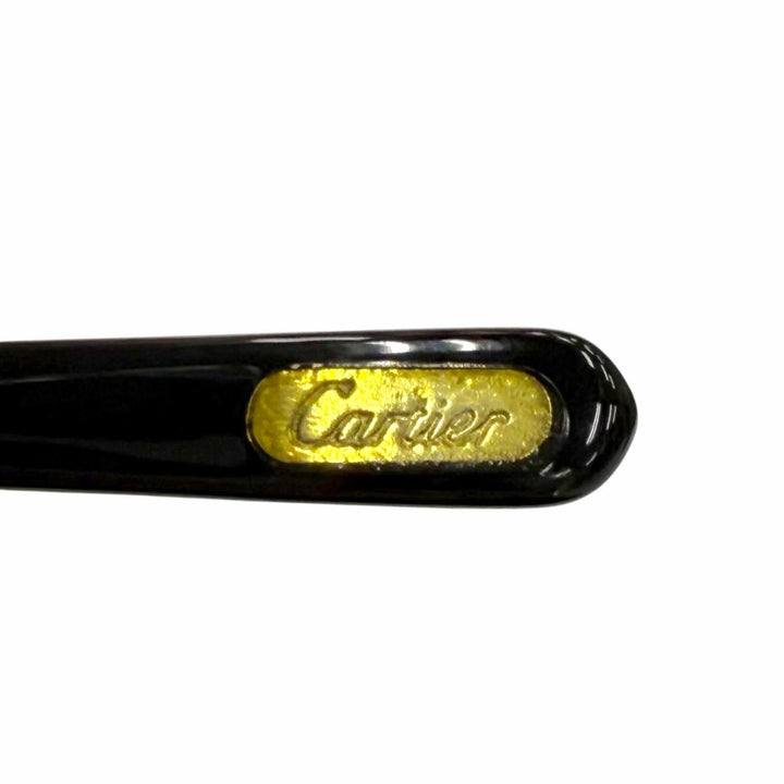 Very Good Cartier sunglasses 2C decor Oval Eyewear with Metal Logo Silver mens