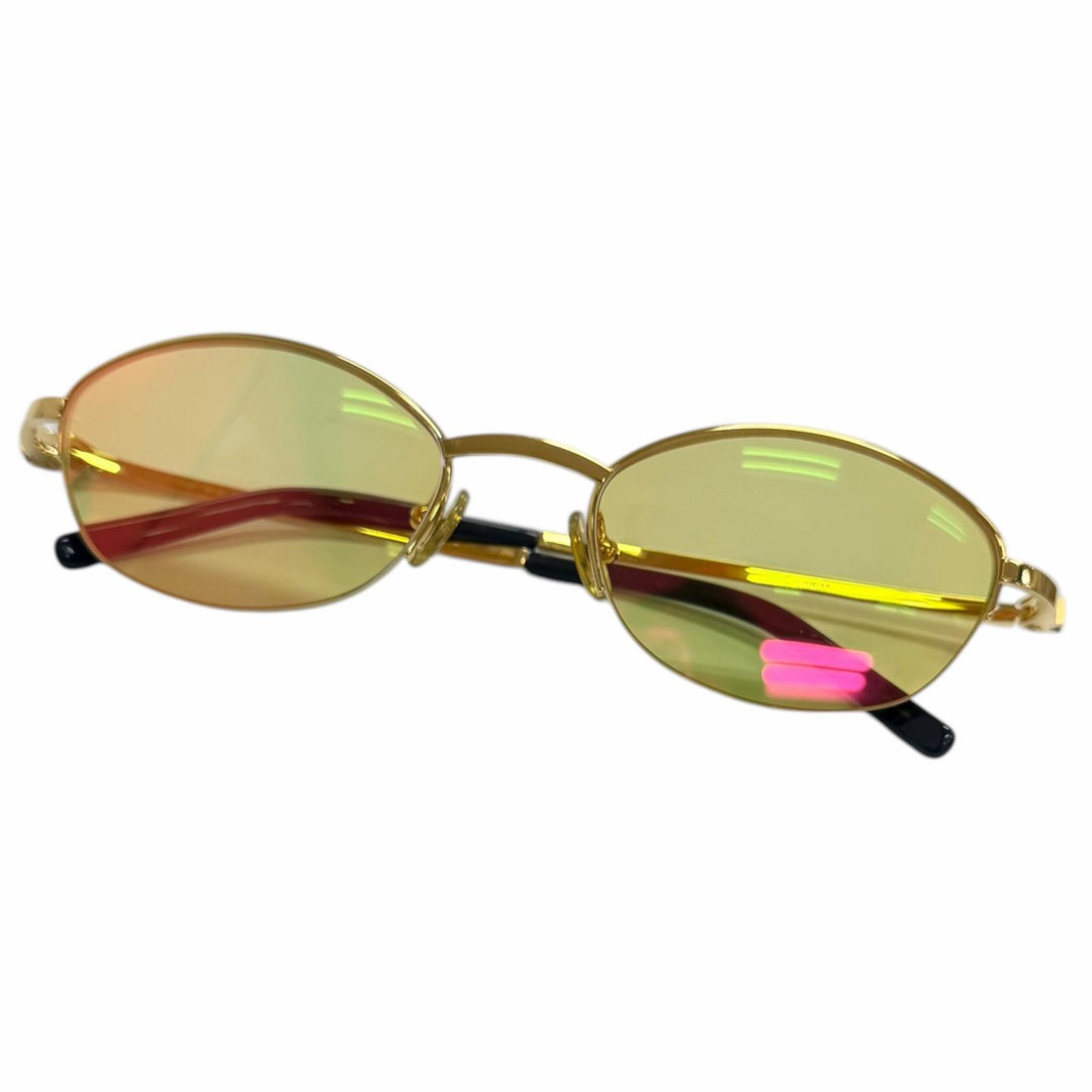Great Cartier sunglasses Oval Half-Rim Side Stone gold mens