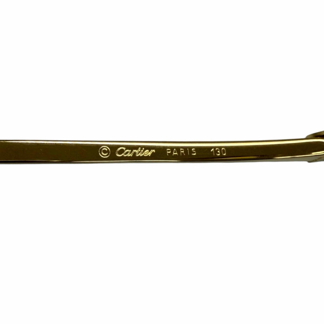 Great Cartier sunglasses Oval Half-Rim Side Stone gold mens