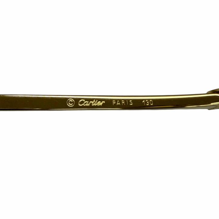 Great Cartier sunglasses Oval Half-Rim Side Stone gold mens