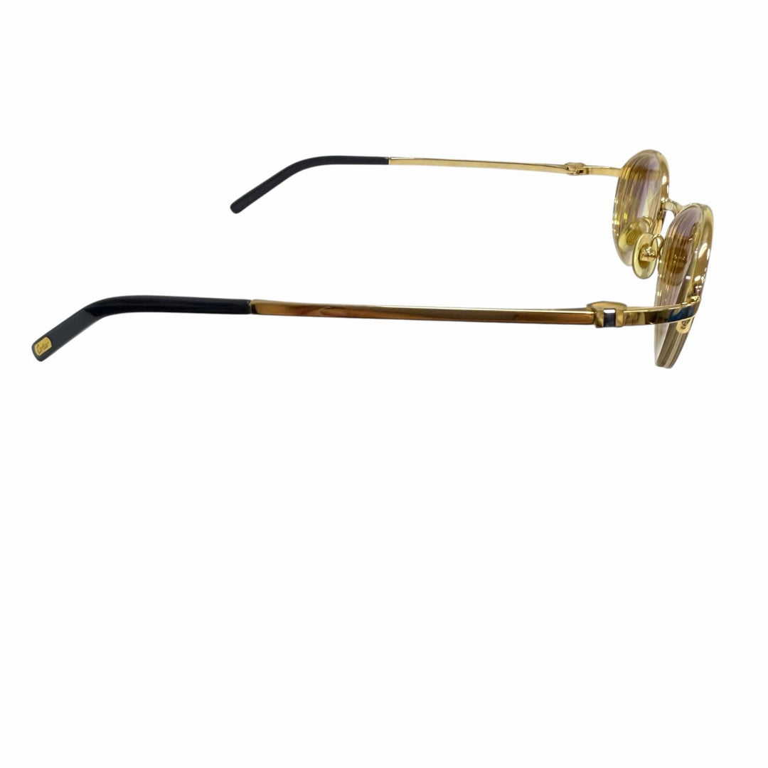 Great Cartier sunglasses Oval Half-Rim Side Stone gold mens