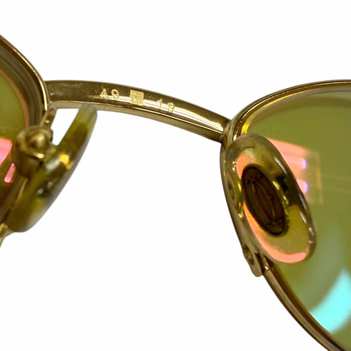 Great Cartier sunglasses Oval Half-Rim Side Stone gold mens