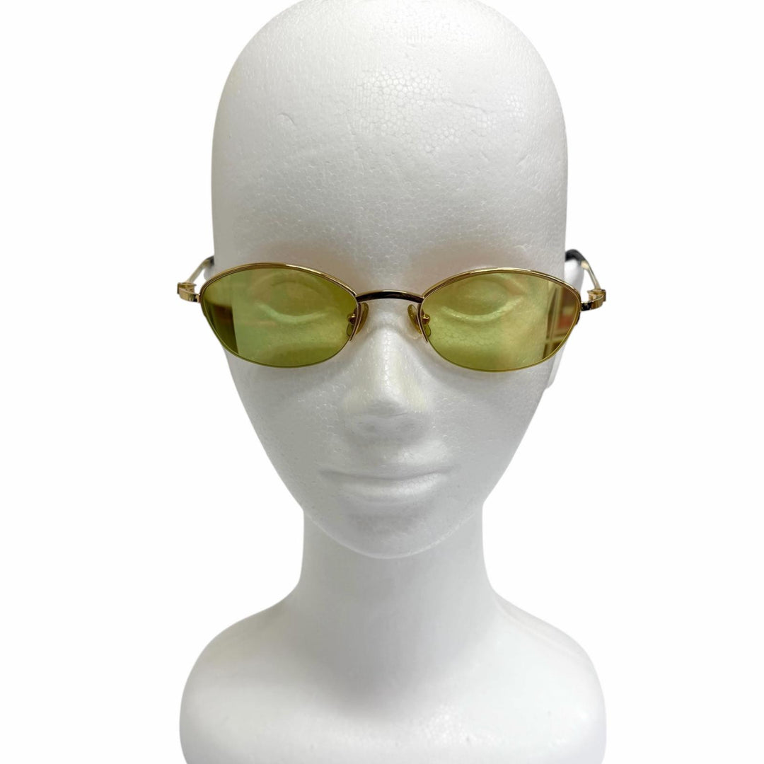 Great Cartier sunglasses Oval Half-Rim Side Stone gold mens
