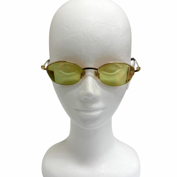 Great Cartier sunglasses Oval Half-Rim Side Stone gold mens