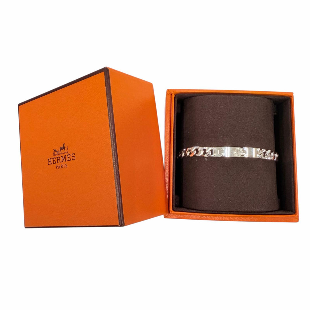 Excellent HERMES Kelly Gourmet Bracelet TPM Silver AG925 LG Women 25S368416