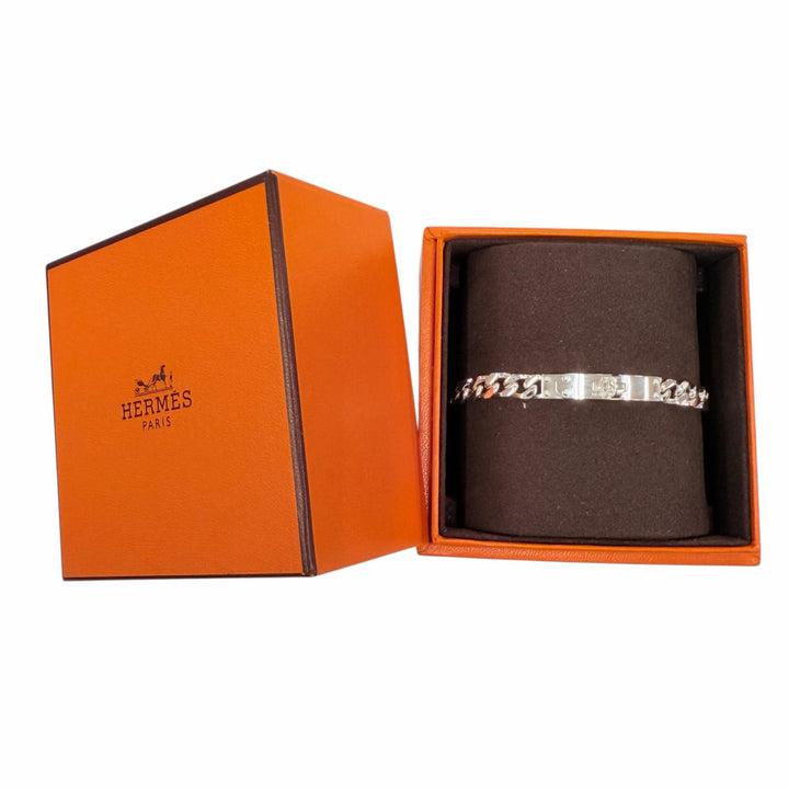 Excellent HERMES Kelly Gourmet Bracelet TPM Silver AG925 LG Women 25S368416