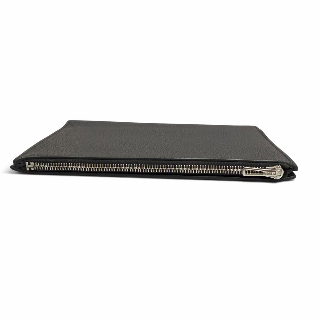 Great HERMES Notebook cover EA Zip PM accessory case black Togo Leather mens