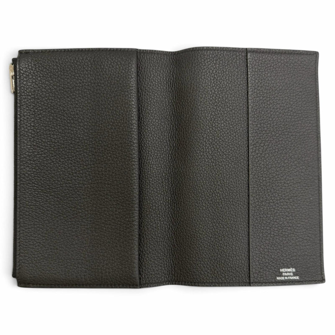 Great HERMES Notebook cover EA Zip PM accessory case black Togo Leather mens