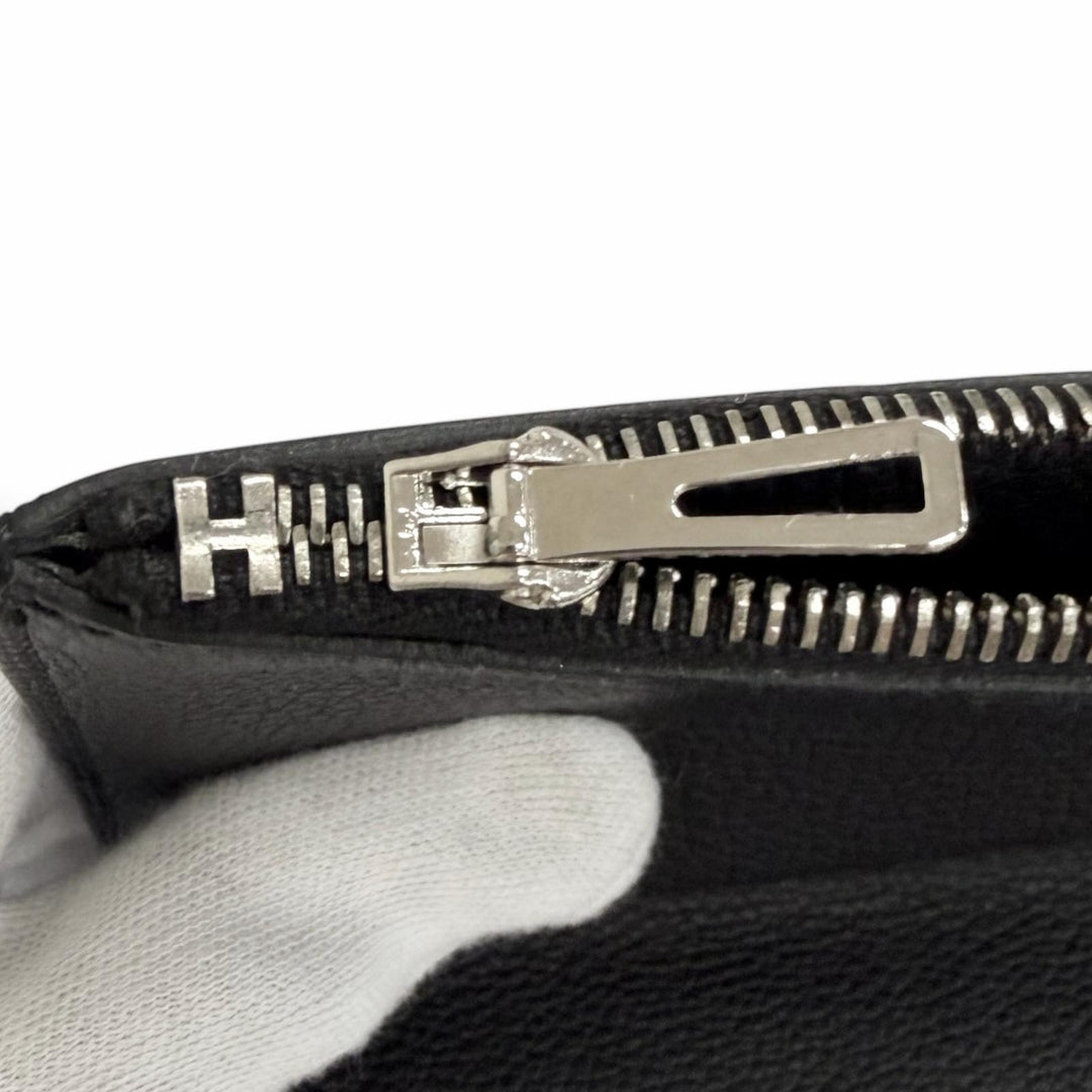 Great HERMES Notebook cover EA Zip PM accessory case black Togo Leather mens