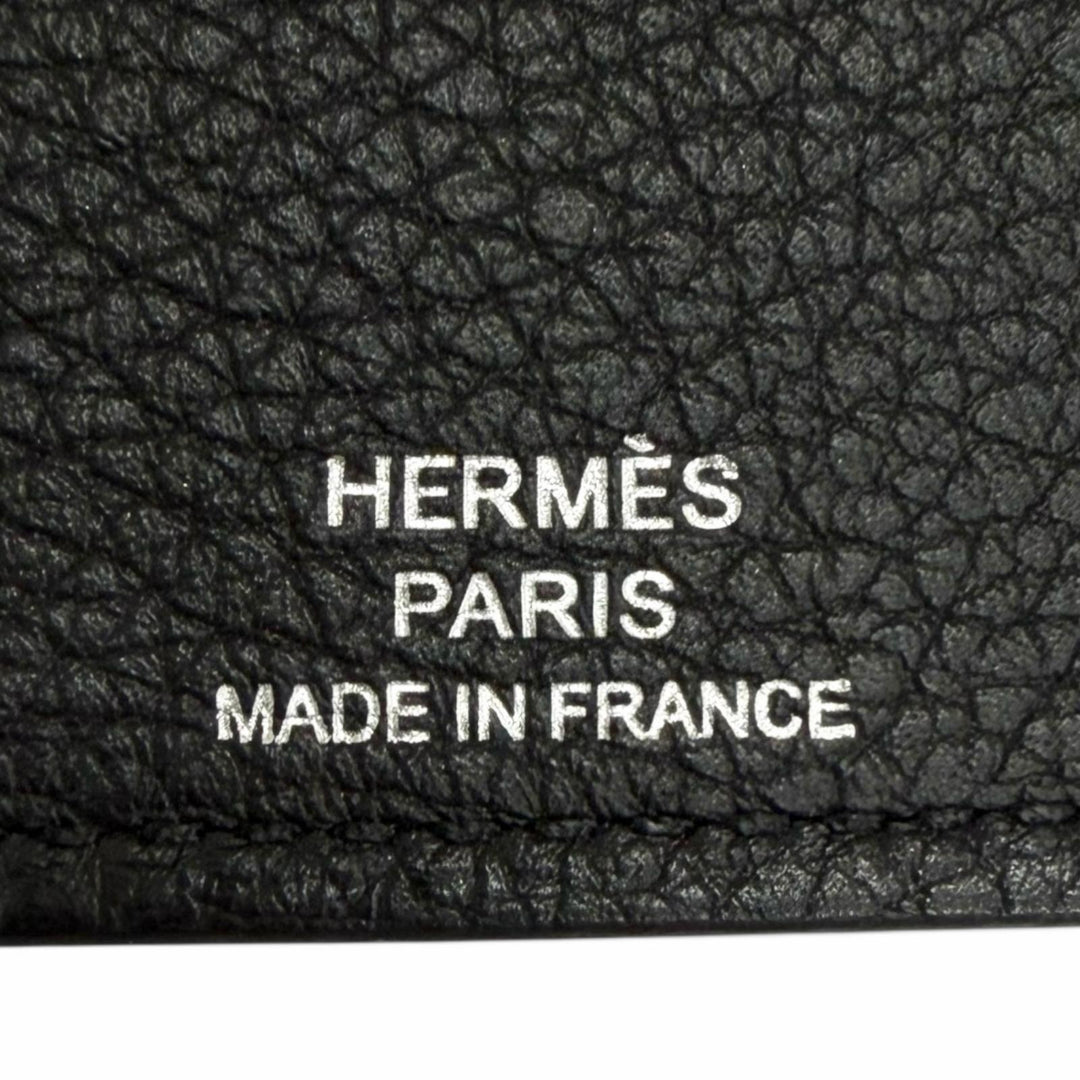Great HERMES Notebook cover EA Zip PM accessory case black Togo Leather mens