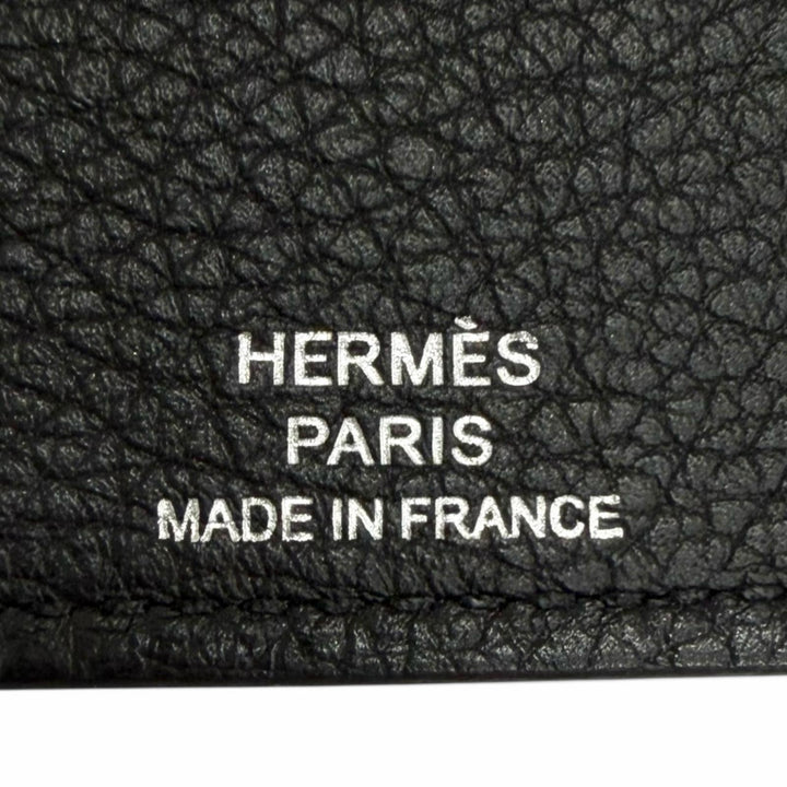 Great HERMES Notebook cover EA Zip PM accessory case black Togo Leather mens