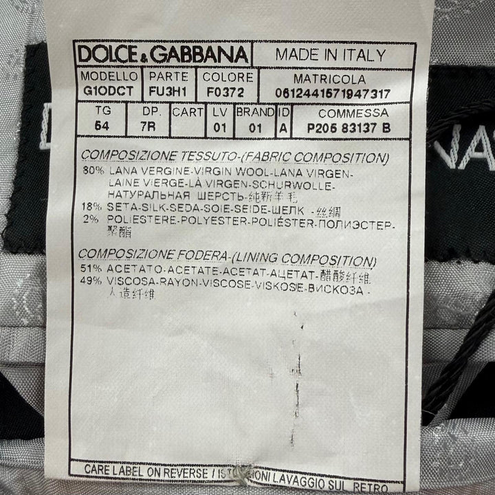 Pristine DOLCE&GABBANA two-piece set Black Tag Single Suit Light gray wool 54