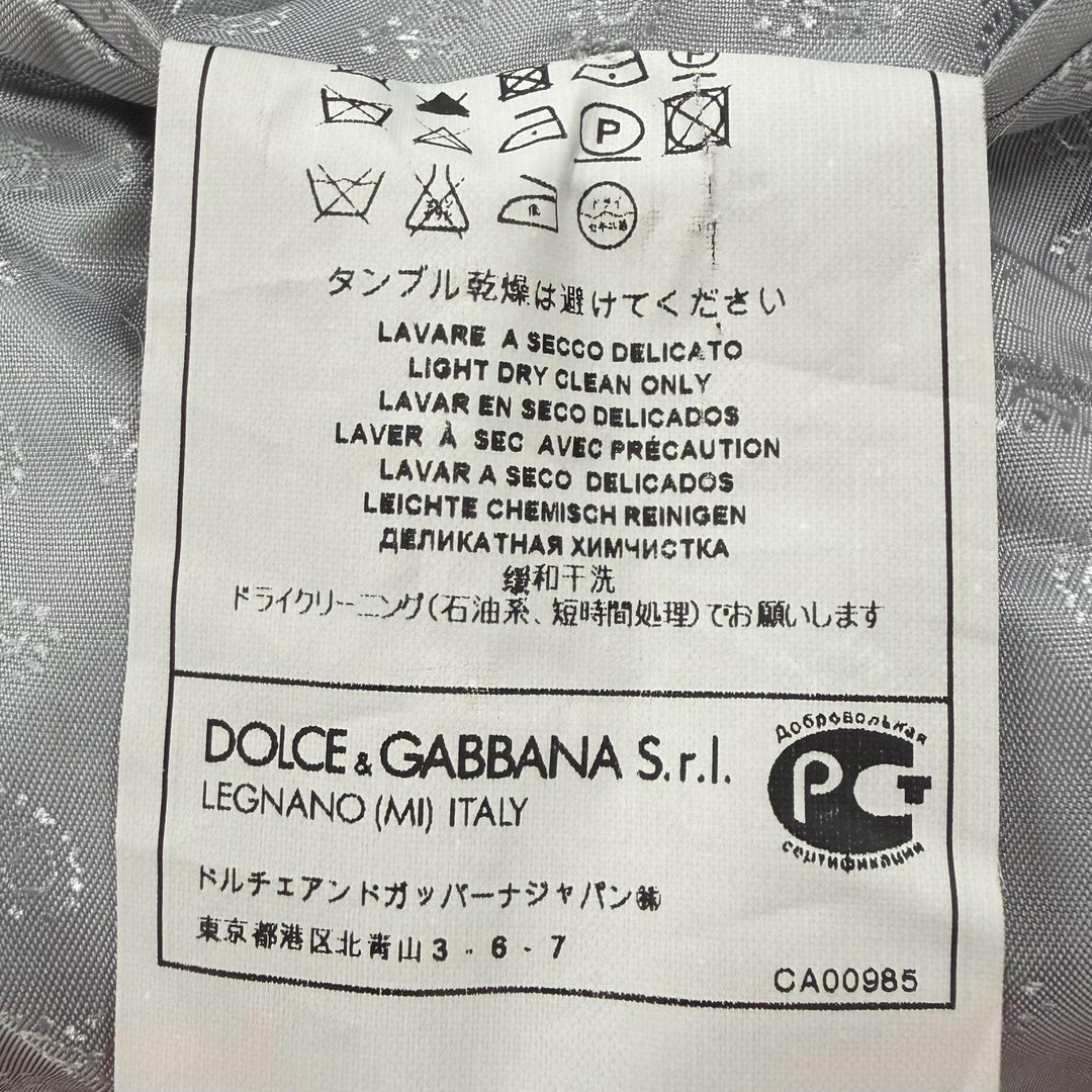 Pristine DOLCE&GABBANA two-piece set Black Tag Single Suit Light gray wool 54