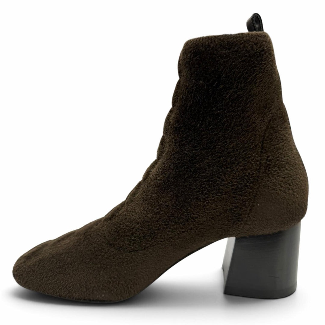 Pristine HERMES short boots Volver Bookplate Dark brown leather Women 35