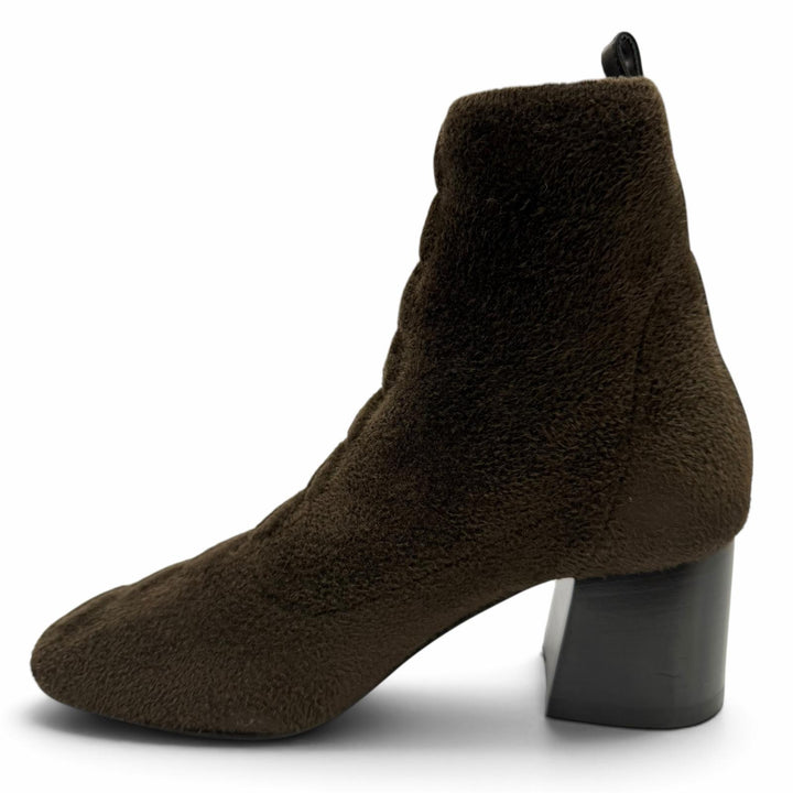 Pristine HERMES short boots Volver Bookplate Dark brown leather Women 35
