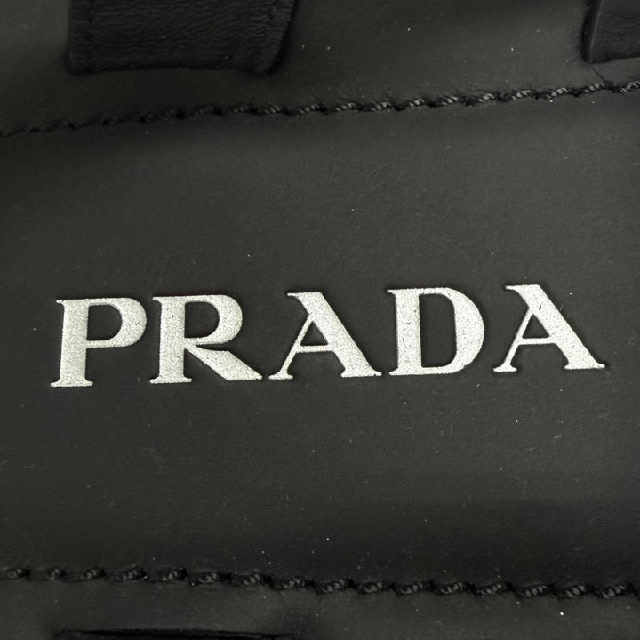Pristine PRADA Sandals Backstrap Gurkha black Brushed leather mens 8 2X3093