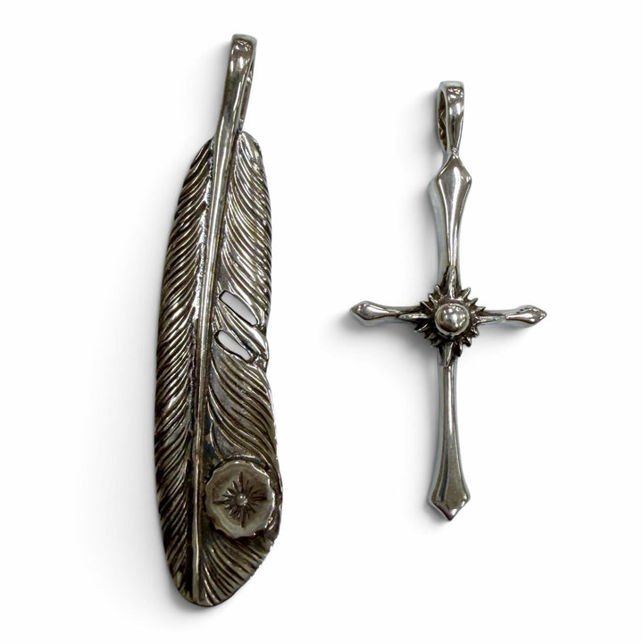 Great ARIZONA FREEDOM Necklace Sun God Feather Pendant Top and Ring 5-piece set